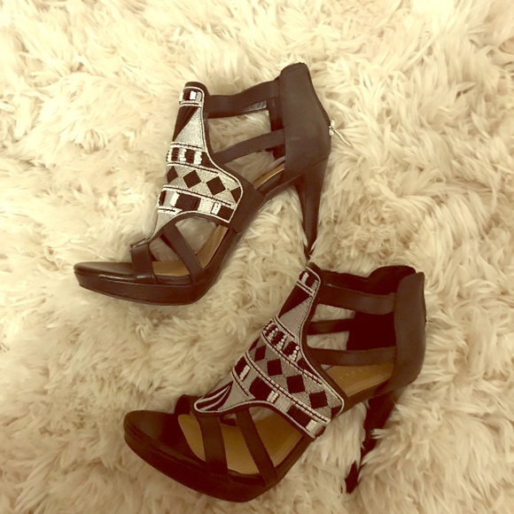 BCBGeneration Shoes - BCBG black and White Patterned Heels